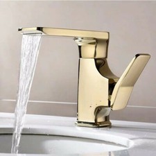 Modern Brass Chrome/Gold Mixer Tap Waterfall Bathroom Basin Sink Faucet Holes