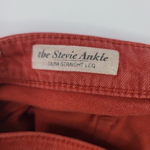 Jeans alla caviglia AG The Stevie pantaloni denim slim gamba dritta color ruggine taglia 30R - Foto 9 di 9