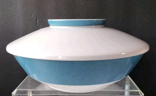 Vintage Mikasa Mediterrania vegetable bowl Blue Covered MCM Japan disc unused - Picture 10 of 11