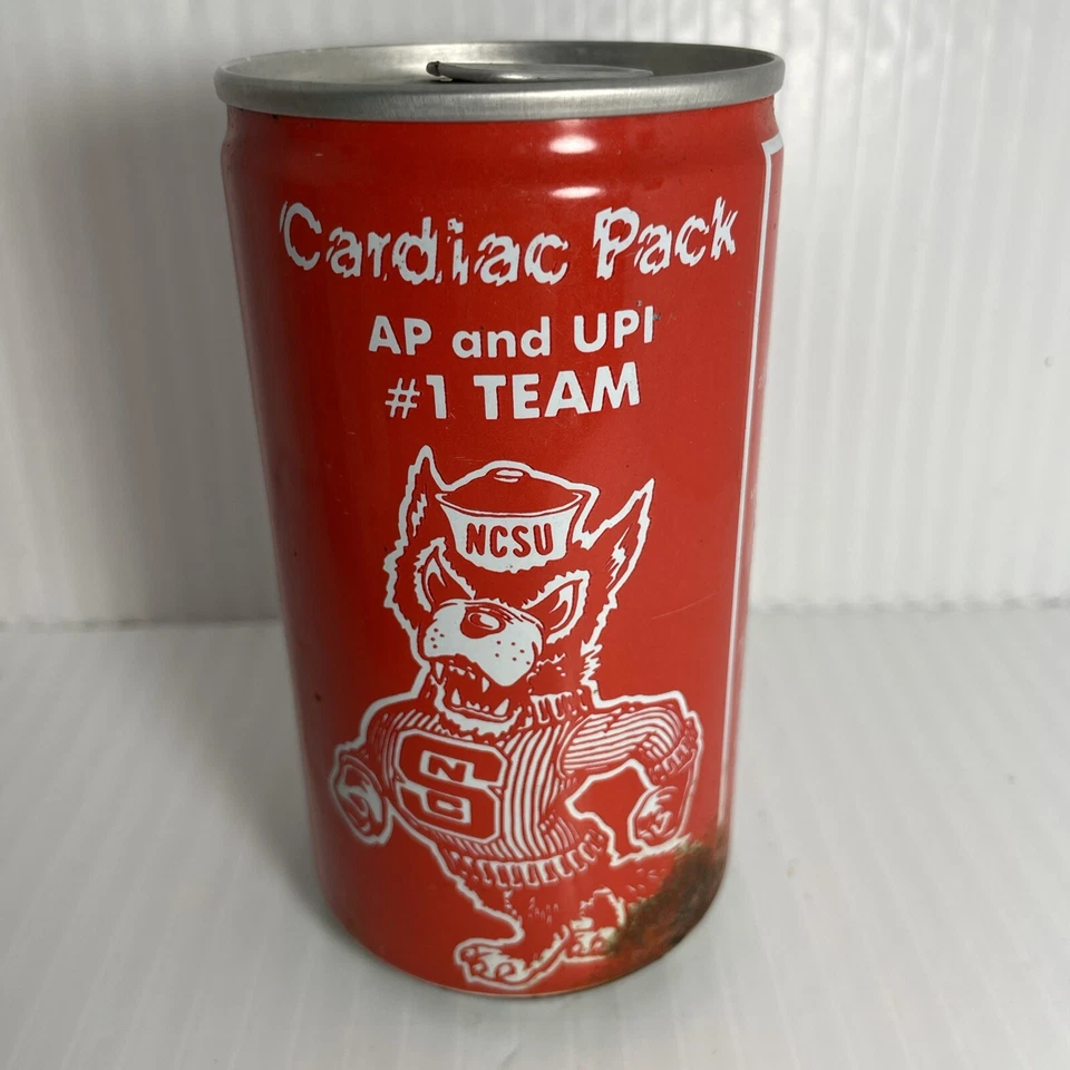 1983 NC State Wolfpack National Championship Soda Can, Jim Valvano, Some Rust - Image 3 of 4
