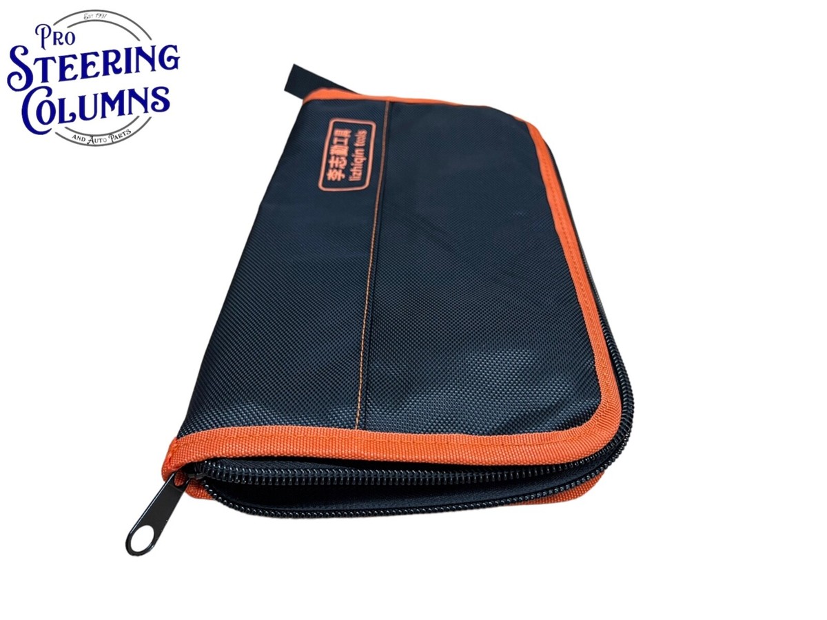 Borsa Porta Attrezzi Originale LISHI | In Nylon, Dimensioni 13.3x7.8 Pollici, Colore Nero E Arancione