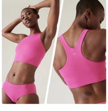 ATHLETA Size S Small CONSCIOUS CROP BIKINI TOP A-C Salvia Pink #530870