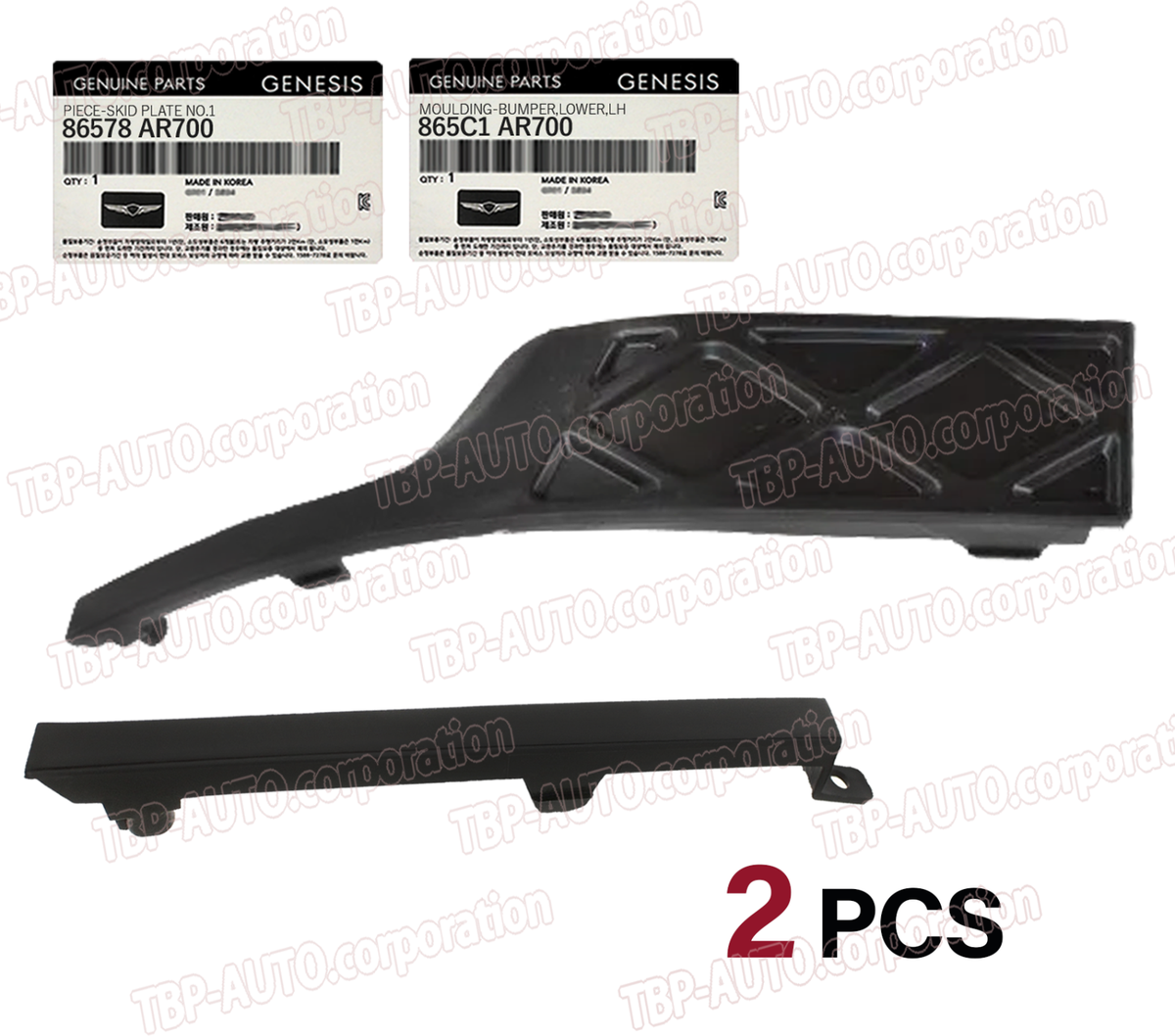 OEM ® FRONT Bumper Molding & Piece Skid Plate LEFT 2022-2025