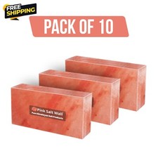 Himalayan Salt Bricks Size 8x4x2 Pack of 10 For Spa, Sauna Walls  Home Decor