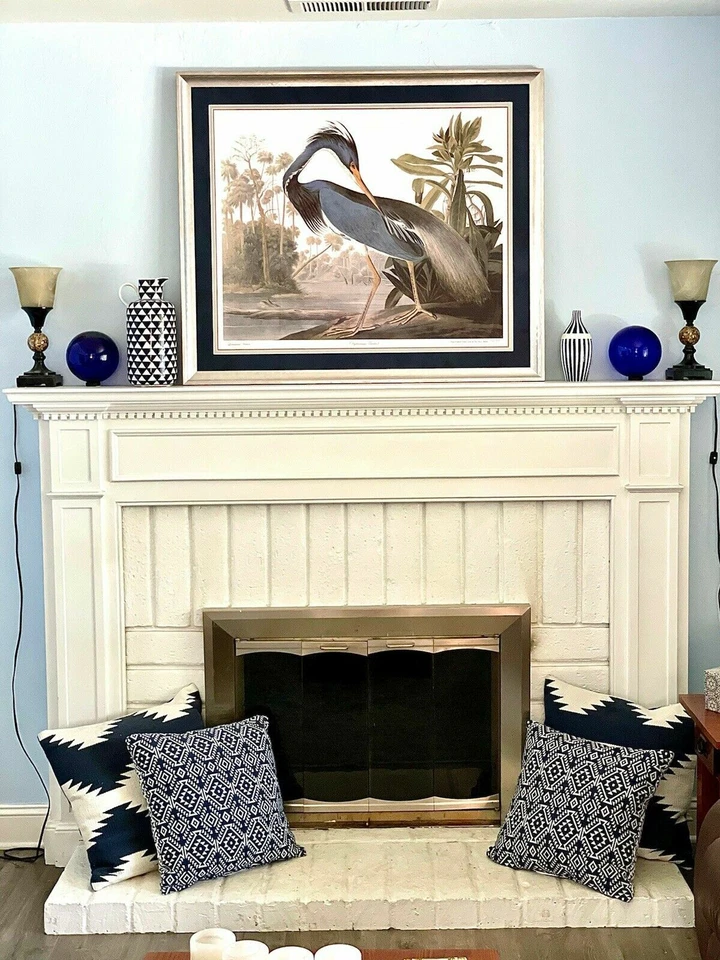 Impresión artística Audubon Louisiana Heron 30x44 edición numerada a mano Foto 2 de 3