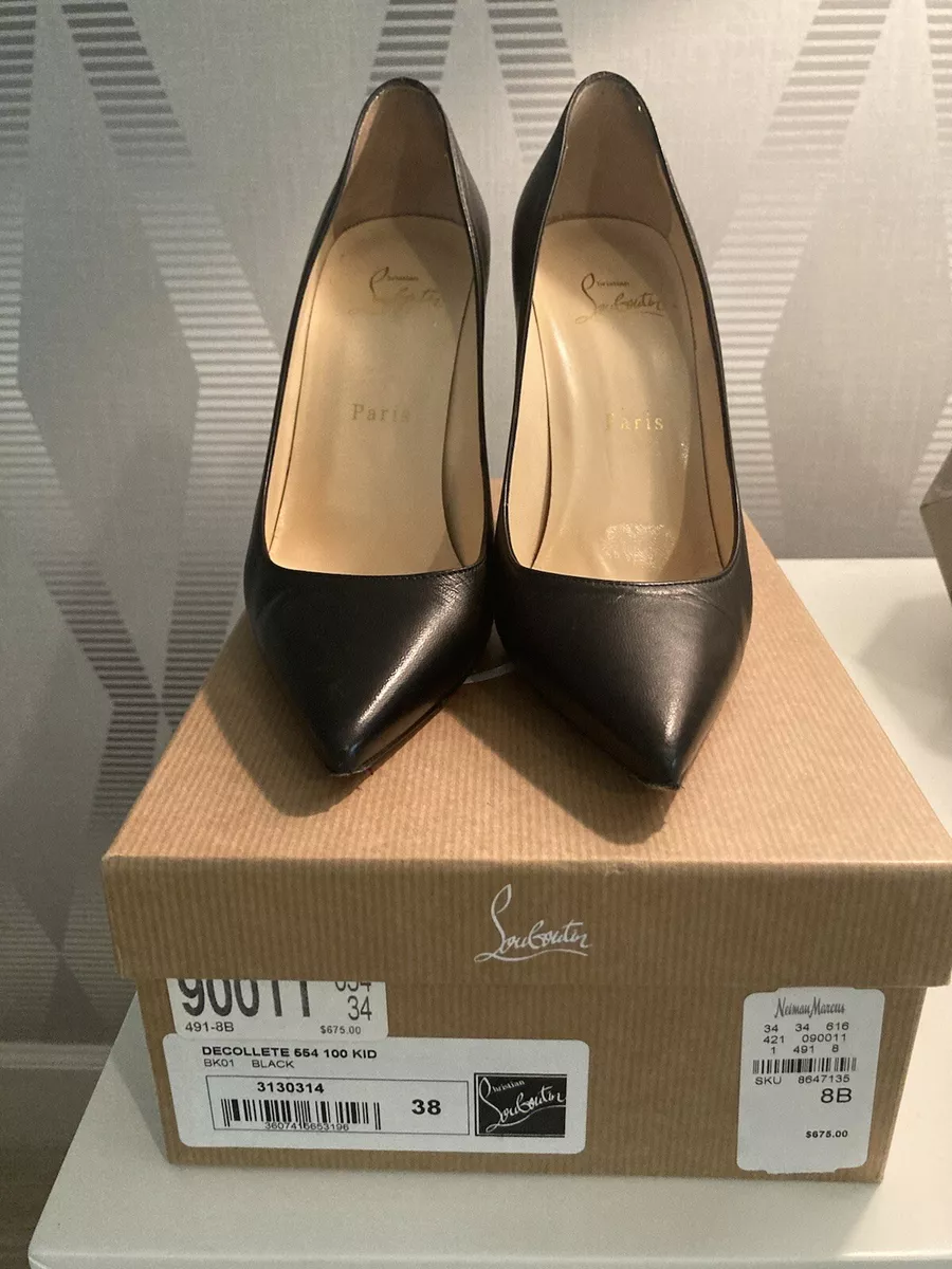 Christian Louboutin Black D collet Spike Heels Size 38 100 Mm Pumps