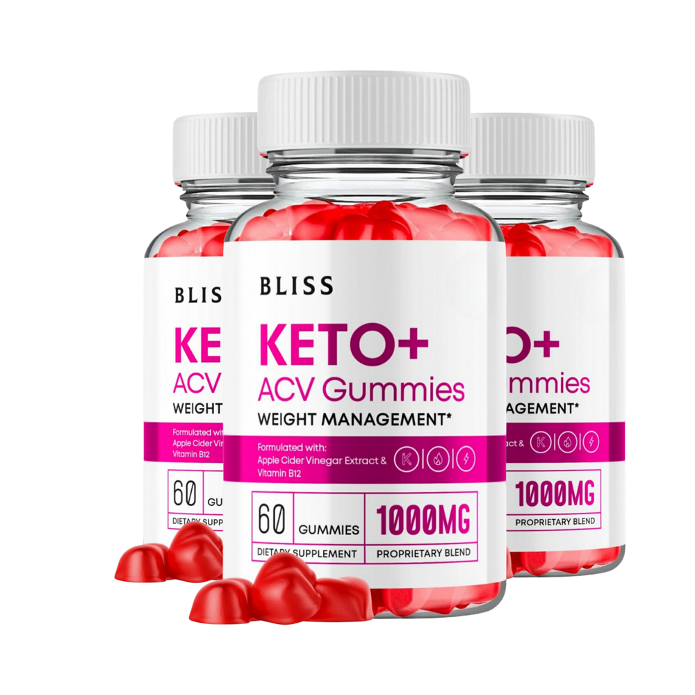 3-Pack Bliss Keto Gummies, Bliss Keto ACV Gummies Weight Loss (180 Gummies)