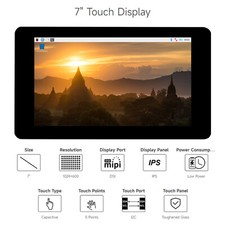 Raspberry Pi 7-inch IPS Capacitive 5-Point Touch Screen 1024 600 Pixels Pi5/4B B