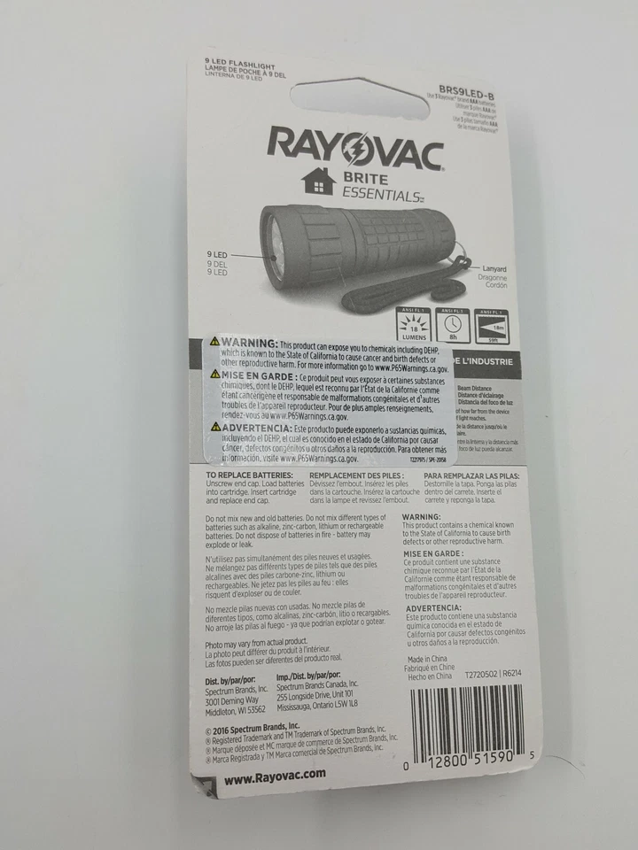 RAYOVAC 9 Led Flashlight Brite Essentials Red Wearable Lanyard - Image 2 of 2