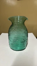 RARE 1962 Blenko #6222 SEA GREEN Double Spout Carafe STRATA Wayne Husted