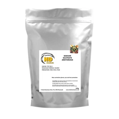 HD CHEMICALS Sodium Sulphate Anhydrous 250g- 5kg High Quality Powder Free Postage UK Seller