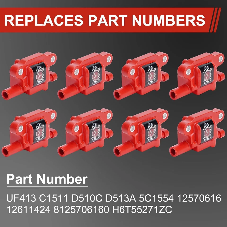 Bobina de encendido UF413 y bujía y cable de 8 piezas para Chevy Silverado GMC Sierra Foto 4 de 4