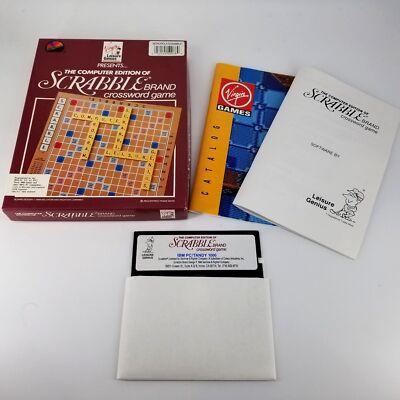 Scrabble PC Computer Game 5 1/4'' Floppy Disk Word Spelling Crossword Family