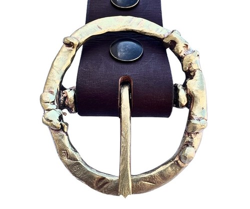 Handmade Solid Brass Belt Buckle USA | 1.5" "HORSES" Retro Artisan Buckle Men - Picture 2 of 9