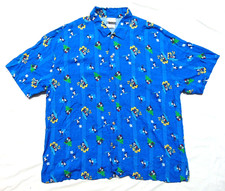 Authentic Disney Store Tag Mickey Mouse Hawaiian Surf Tiki Button Up Shirt, XL