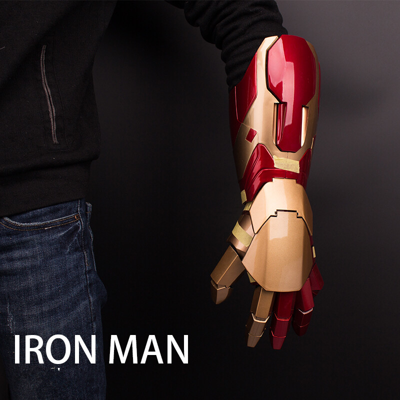 1:1 Replica Iron Man MK42 Gloves Gauntlet LED Light Arm W/ Laser