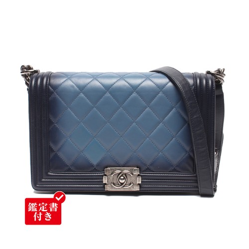 CHANEL Chain Shoulder Bag Silver Hardware Single Flap Boy 25 A67086 Women's 40b
