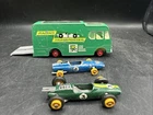 Vtg Matchbox King Size K-5 BP Racing Car Transporter with 2 HW Lotus Race Car