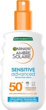 Garnier Ambre Solaire SPF 50+ Sensitive Advanced Sun Cream Spray, Factor 50,