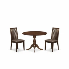 East West Furniture DMIP3-MAH-C 3 Piece Dining Room Table Set - Kitchen...