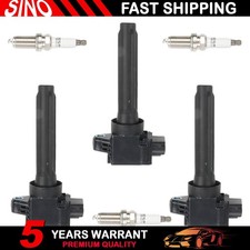 3pcs Ignition Coils & Spark Plugs UF815 For Mitsubishi Mirage 1.2L L3 2014-2015