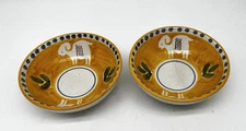 2- VIETRI SOLIMENE Campagna Ram Bowls 5 1/2” Yellow / Orange