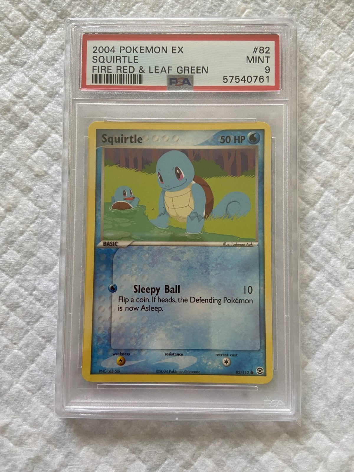 2004 POKEMON EX #82 - SQUIRTLE - FIRE RED & LEAF GREEN - PSA MINT 9