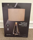 Atmospheres Teardrop Glass Table Lamp, Drum Shade, Inline, E26 Mid-Century — photo 1