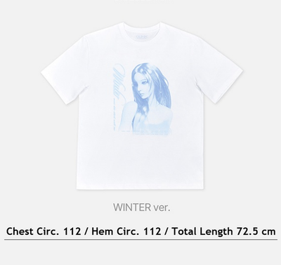 aespa WINTER T-SHIRT + 1 Photocard Official SYNK : aeXIS LINE