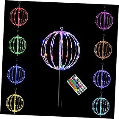  10IN 48LED Light Ball Yard Decoration Pathway Lights Sphere Light with Fold 