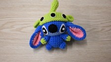 Handmade Crochet Amigurumi Toy Inspired By Disneys Stitch Doll Wearing Alien Hat