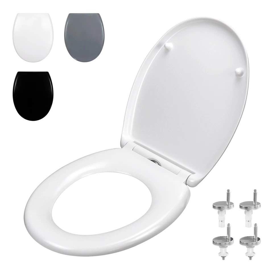 FANMITRK O Form Toilettendeckel, DuroplastWC Sitz Klodeckel Absenkautomatik Quick-Release