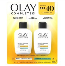 Olay Complete Moisturizer with SPF 40 Sensitive, 6 fl oz, 2-pack