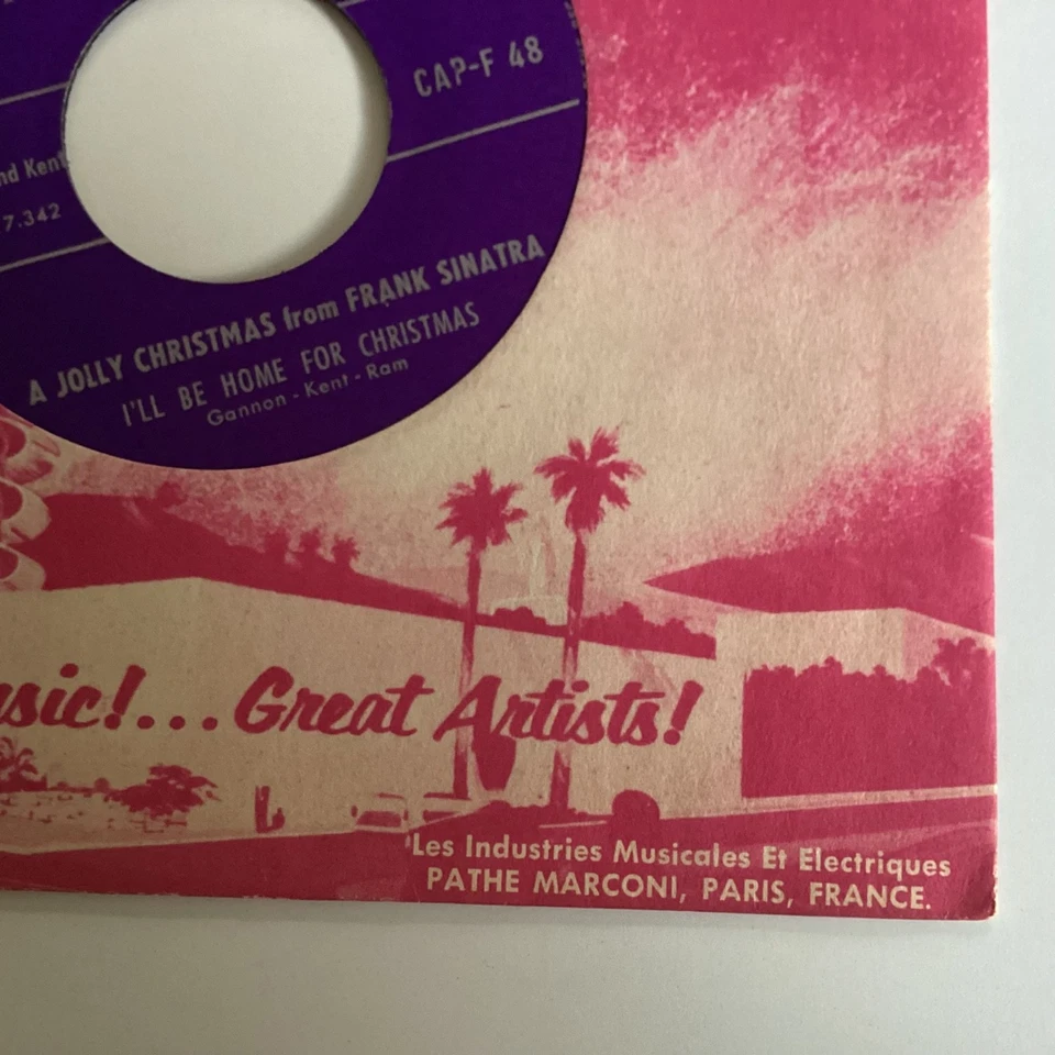 Frank Sinatra the Christmas song, jingle bells 7” 45 VINYL 1958 French press (2 - Image 4 of 4