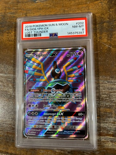 POKEMON 2018 Lost Thunder Full Art SIGILYPH GX #202 PSA 8 RARE