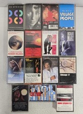 Lot of 15 Cassette Tapes Various Artists W/Carrying Case Springsteen Cher Seger