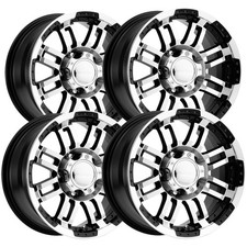 Set-4 Vision 375 Warrior 15x7.5 5x5 -12mm Blackmachined Wheels Rims 15 Inch