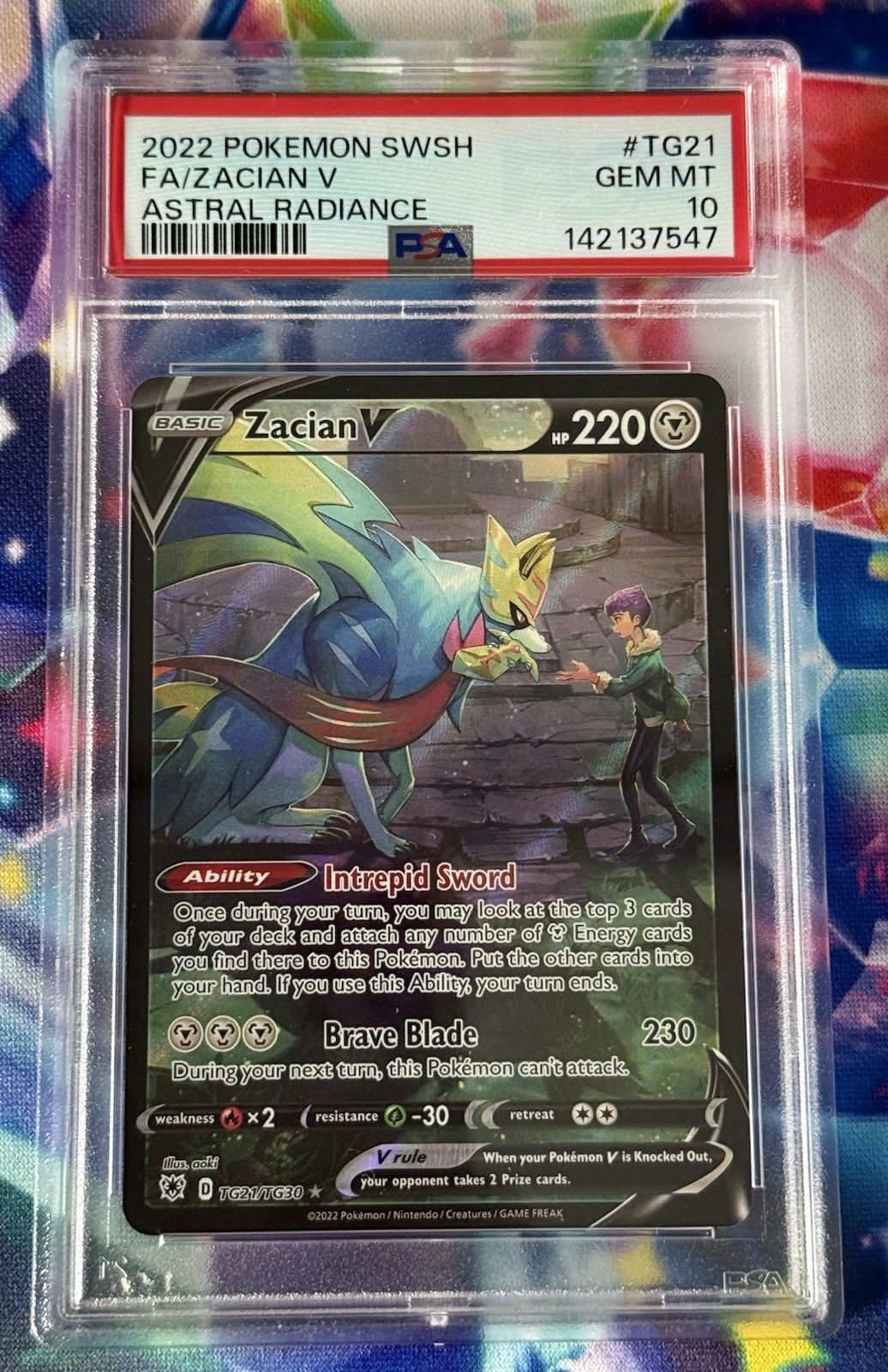PSA 10 Zacian V TG21/TG30 FULL ART Swsh Astral Radiance Pokemon Card GEM MINT