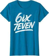 Six Seven 67 Meme Kids Teens Boys Girls Funny Ladies' Crewneck T-Shirt