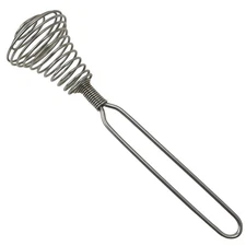 Vintage French Spiral Coil Whisk Egg Beater Stainless Steel Kitchen Tool 8.5”