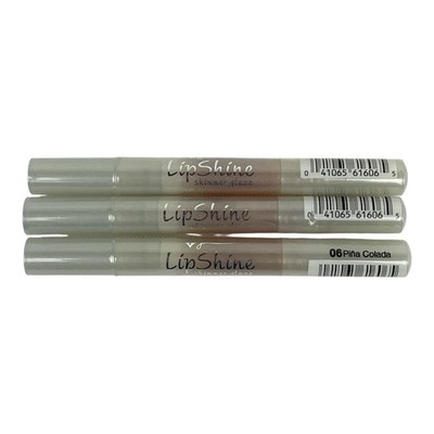 Lot of 3 JORDANA LipShine Shimmer Glaze Brush On Gloss PINA COLADA 06 Lip Gloss