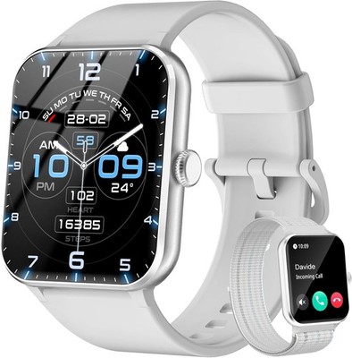 Smartwatch Damen Herren Fitnessuhr mit Bluetooth Anrufe Sportuhr mit Pulsmesser