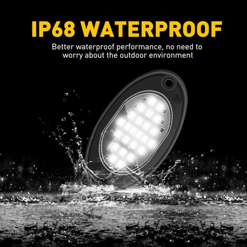 White 4 Pods LED Rock Lights For Jeep Offroad Boat Truck UTV ATV Underbody Lamp - Picture 6 of 12