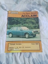Truimph Acclaim Car Repair Manual