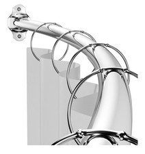 Curved Shower Curtain Rod, Adjustable 43-74 inches Extra Wide Silver /Rust Proof