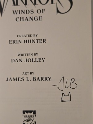 Warrior Cats James Barry Autograph Erin Hunter Winds of Change Graphic Novel