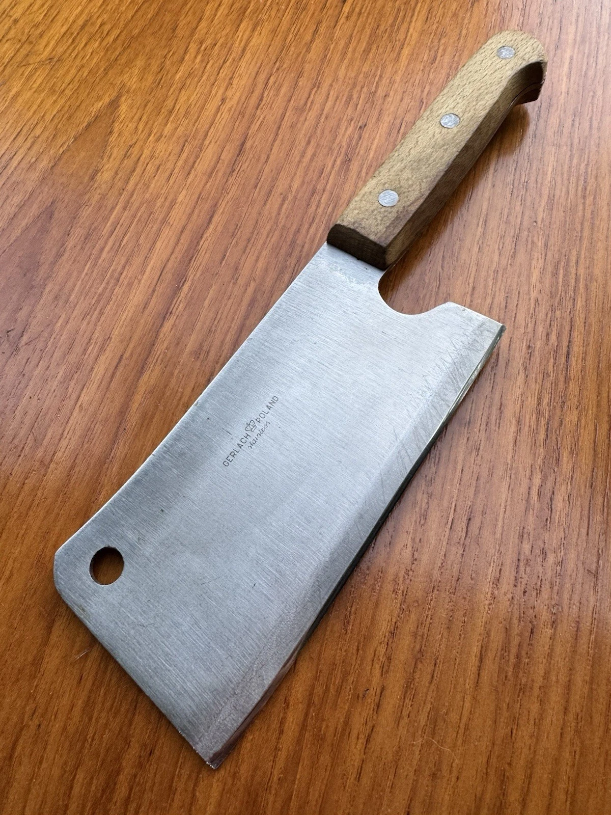 Vintage GERLACH Poland High Quality Chef's Meat Cleaver Butcher Knife
