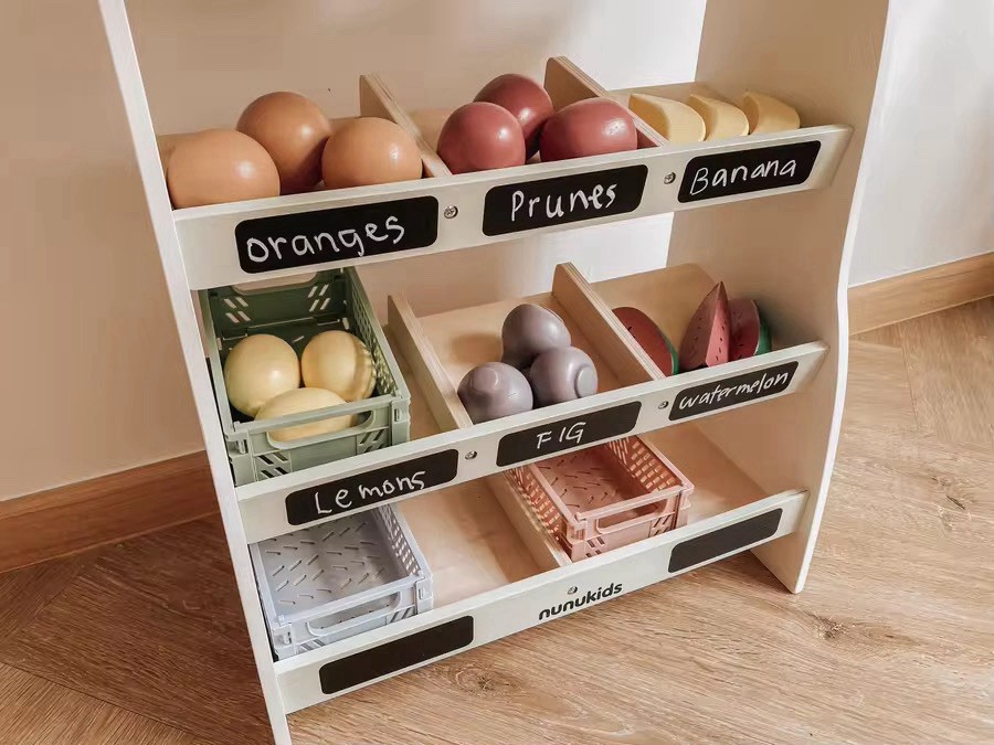 как выглядит Grocery Store Pretend Play With A Cashier Register ,Cart , Fruits And Veggies фото