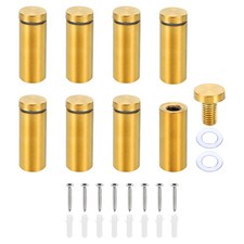 8Set 3/4x2 Inch Sign Standoff Screws Gold