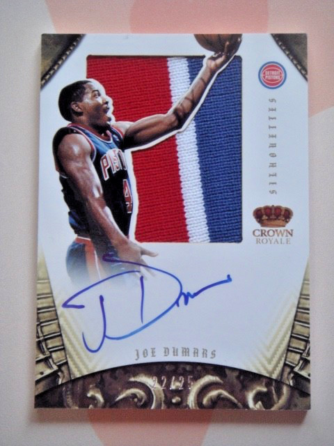 2012/13 Crown Royale Joe Dumars Silhouettes Auto Jumbo Patch #22/25 PISTONS HOF